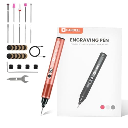 HARDELL Engraving Pen 6 Speed Rechargeable Engraver Pen for Artists DIYers Electric Engraving Tool with 41 Accessories Engrave 60 Surfaces Engraving Pen for Metal Wood Glass and Plastic