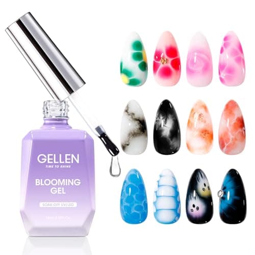 GELLEN Blooming Gel for Nails 18ml Clear Blooming Gel Nail Polish for Nail Art Easy to Design Marble Watercolor Gradient For Nails Cure with U V Led Lamp Nontoxic Long Wear FadeResistant