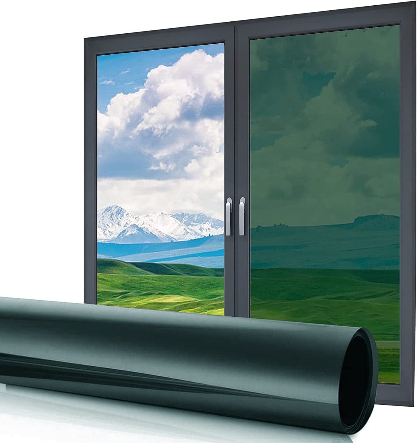 HAPPYMATES One Way Daytime Window Tint Anti UV Heat Control Privacy Protecting Sun Blocking Reflective Window Film for Home & Office (19.9 Inch X 8.3 Feet, Multi Green)