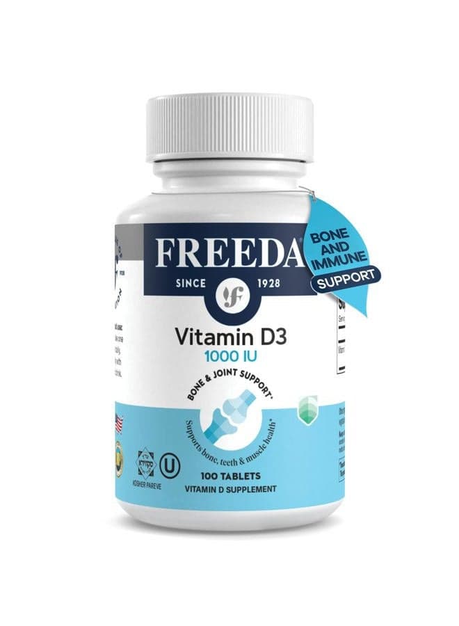 Vitamin D3-1000 IU - Pure High Potency Kosher Supplement Tablets - Bone and Muscle Health, Calcium Absorption, Immune Support for Men and Women* - 100 Count