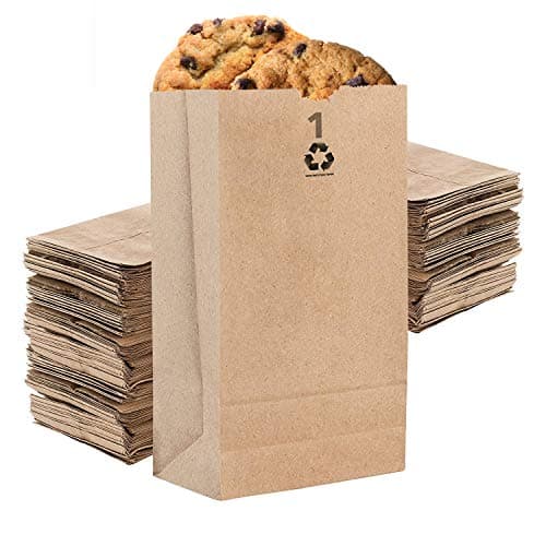 Stock Your Home 1 Lb Kraft Small Brown Paper Bags (250 Count) Mini Size Bag for Packing Breakfast Food, Snack, or Lunch Items - Blank Bulk Pack, Disposable Sack for Arts & Crafts Projects