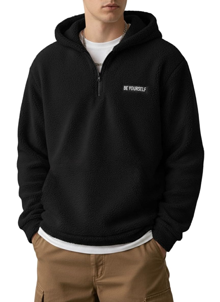 JVX Men Sweatshirts || Sweatshirts for Men ||Wool Sweater || Unisex Hoodie ||Hoodie (SWEATSHIRT-10-BLACK-2XL)