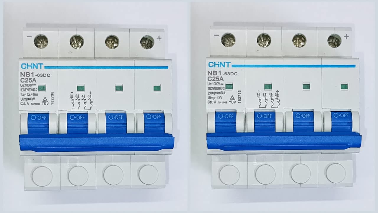 CHINT DC MCB 1000V 25A CHINT NB1 63 DC C25A MINIATURE CIRCUIT BREAKER 02 QTY
