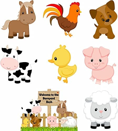 Untumble Barnyard Farm Theme Birthday Decoration Posters Pack | Kids Party Supplies | Animal Theme Party Kit | Set of Decorative Posters for Boys & Girls