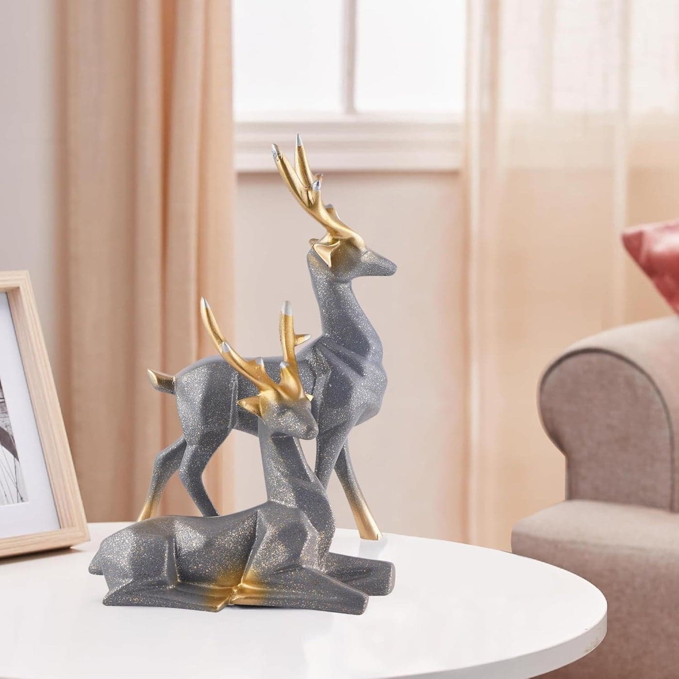 zart Deer Statues for Home Decor Decorative Animal Figurines Sculptures Living Room Bedroom Kitchen Dining Room Showpiece