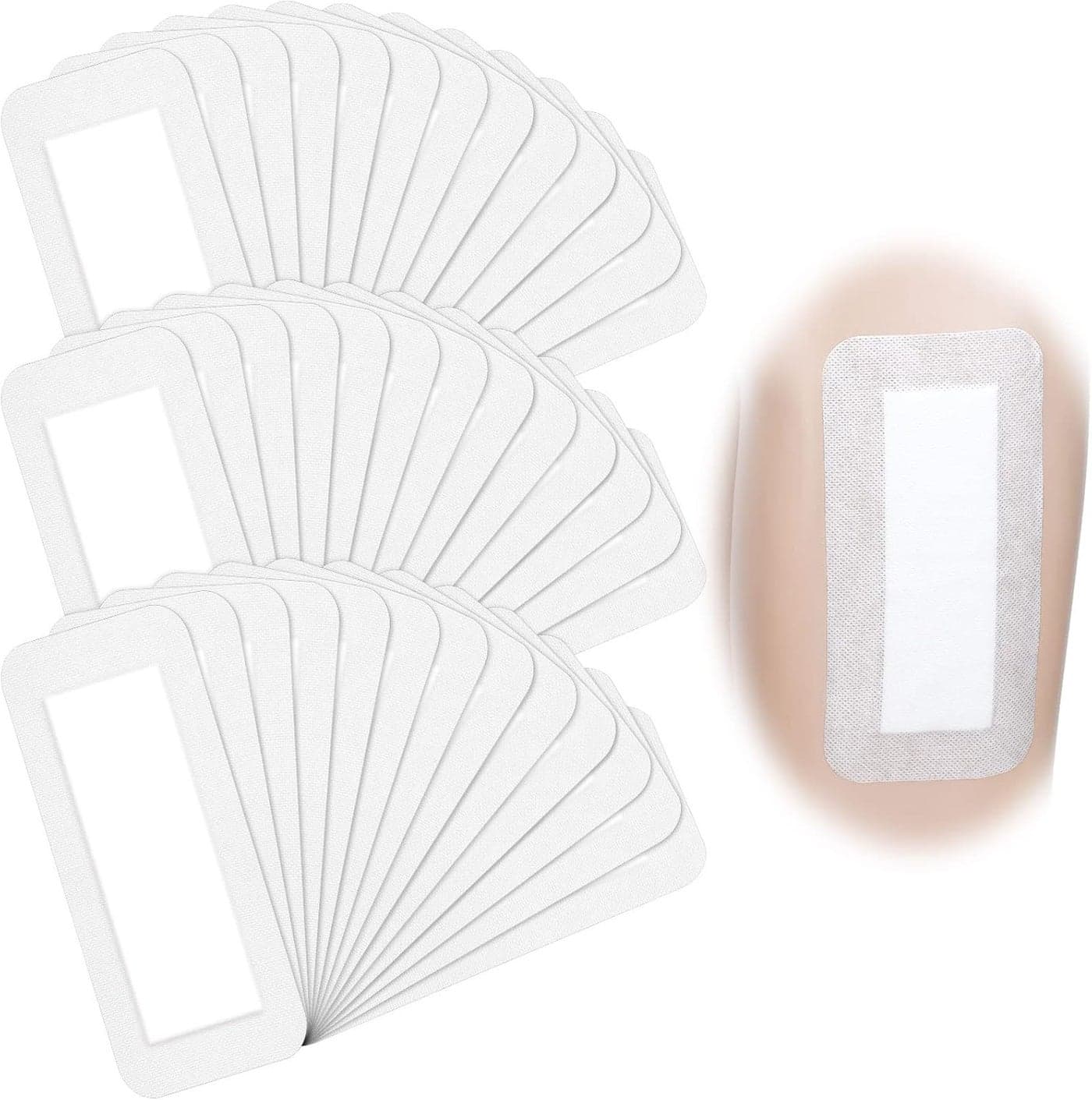 Nuanchu 50 Pieces Island Dressing Bordered Gauze Wound Care Bandage with Adhesive Border Wound Bandage Pads Waterproof Breathable Individually Wrapped Bandages NonStick Central Pad4 x 10 Inch