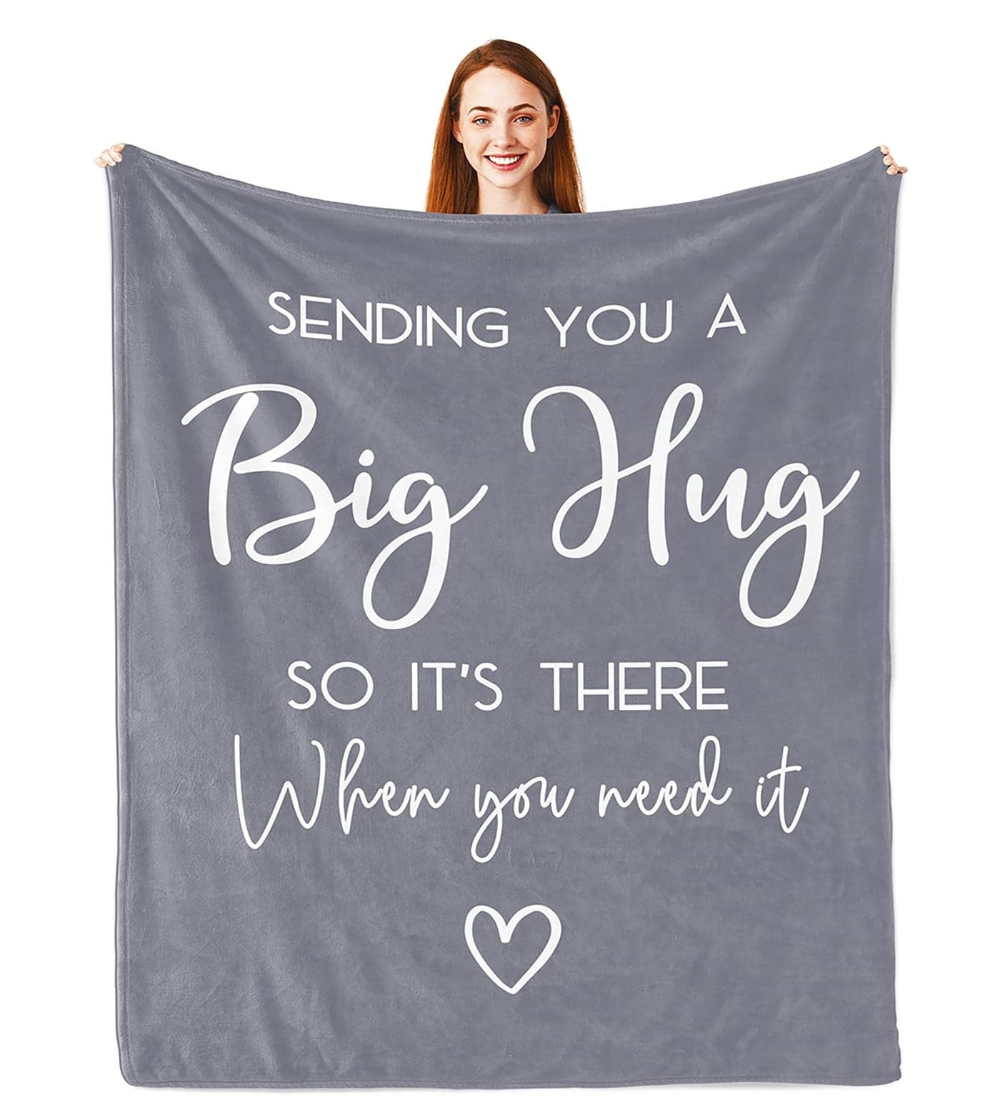 Pubrave Get Well Gifts for Women/Men, Inspirational Gifts for Women/Men, Sympathy Gift, Thinking of You Gifts, Birthday Gifts for Woman, Feel Better Gifts, Healing Blanket Grey 60x50in