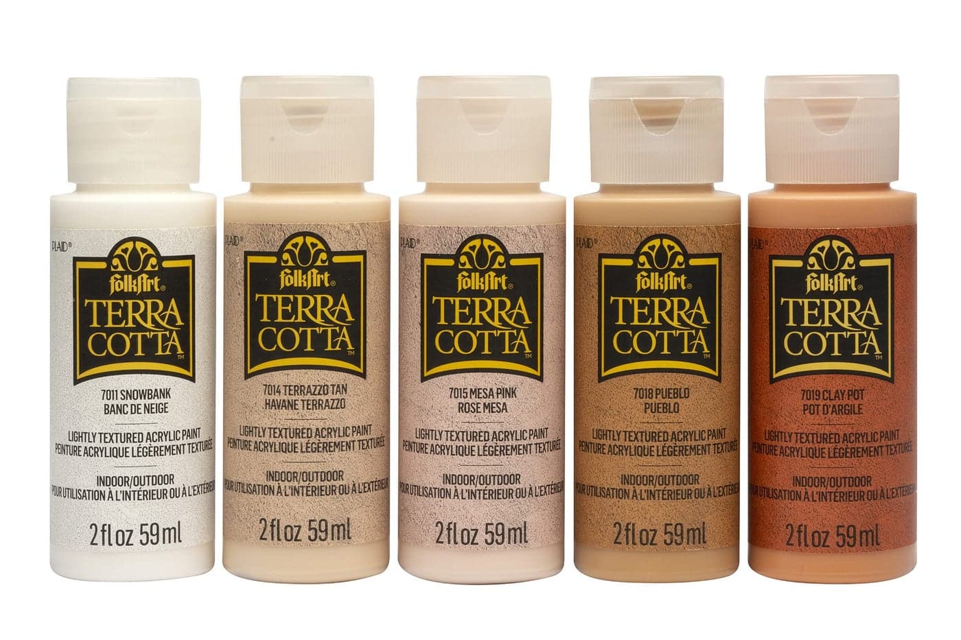 FolkArt Terra Cotta Acrylic Paint Set of 5 Essentials 2 fl oz Assorted Matte Finish Colors For Painting Drawing Art Supplies DIY Arts And Crafts Acrylic Paint For Kids And Adults 44506