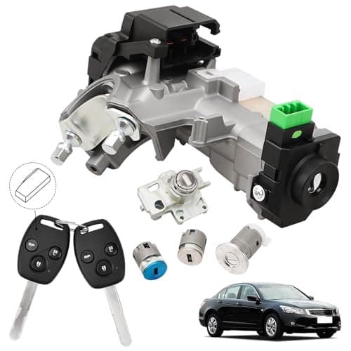 RAMATA 06351-TE0-A11 Ignition Switch Lock Cylinder with Key (with Unprogrammed Chip) Compatible with 2008 2009 2010 2011 2012 Honda Accord (Ignition Chip: 46,Frequency: 433mHz)