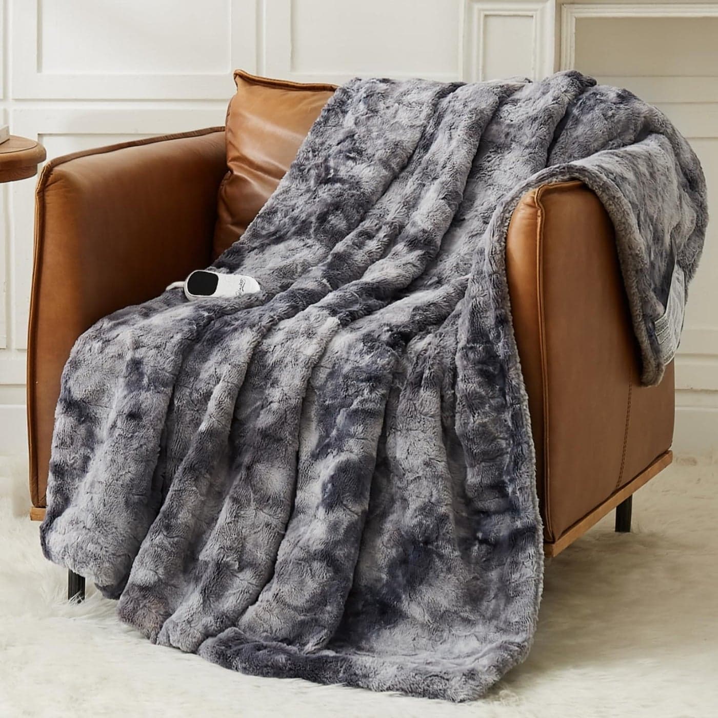 Homemate Electric Heated Blanket Twin Size 62x84 Heating Blanket Twin Size 12468 Hours AutoOff 10 Heat Level OverHeat Protection Luxury Faux Fur Sherpa ETL Certification
