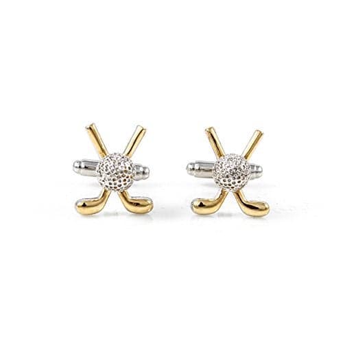 MRCUFF Golf Ball and Clubs Pair Cufflinks in a Presentation Gift Box & Polishing Cloth