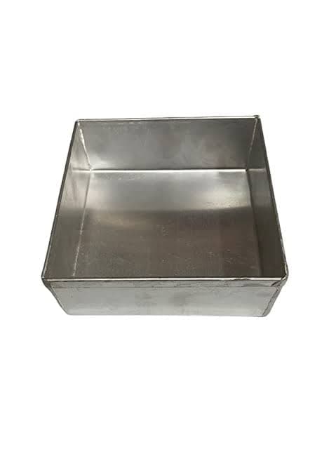 The bakers hub Aluminium Square Cake Mould Tin Brownie Tray Bakeware Baking Pan 10 inch Width and 2 inch Height for 1 kg Cake Mould for OTG and Microwave Oven