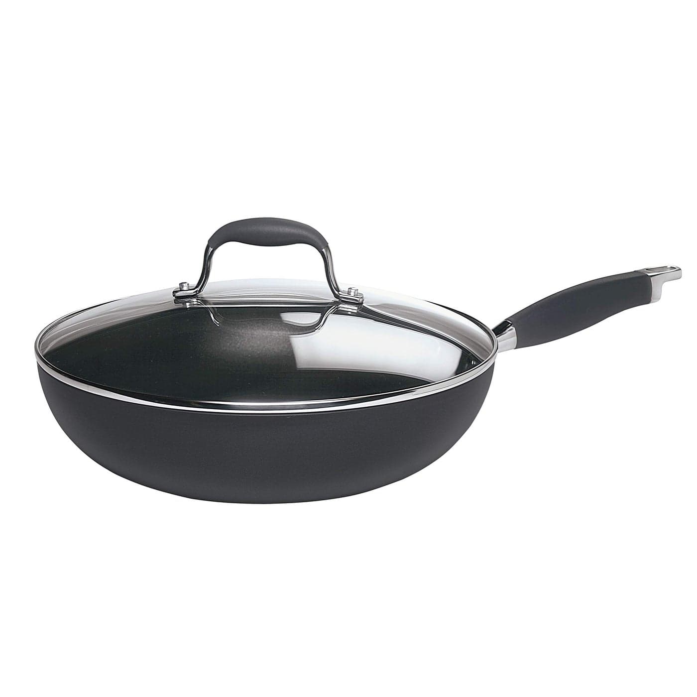 Anolon Advanced Hard Anodized Nonstick Frying Pan Fry Saute All Purpose Pan with Lid 12 Inch Gray