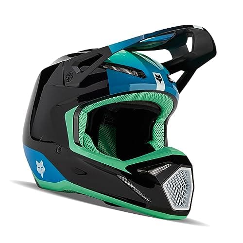 Fox Racing V1 Motocross Helmet, Ballast Black/Blue, XX-Large