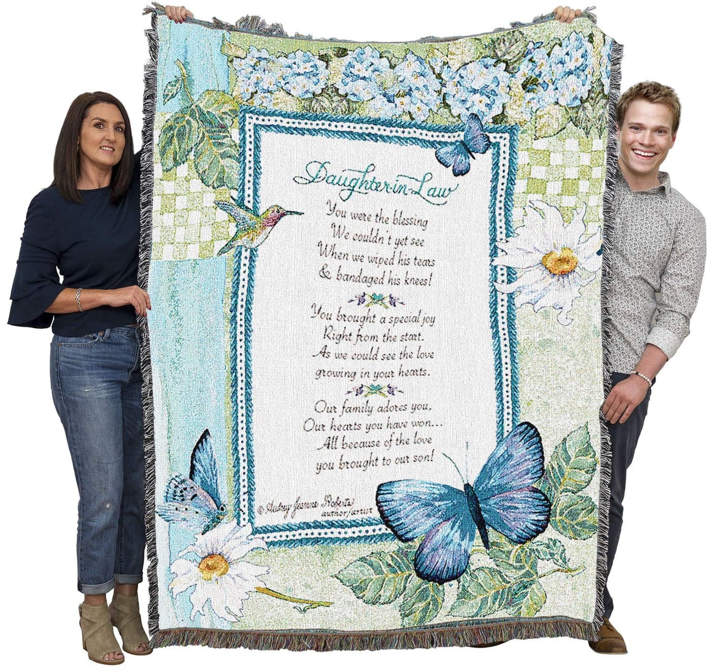 Pure Country Weavers DaughterinLaw Poem Blanket by Audrey Jean Roberts Gift Tapestry Throw Woven from Cotton Made in The USA 72x54