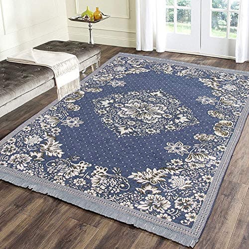 Sparrow World Premium Chenille Living Room Carpet-Area Rug-Durries || 4X6 Feet (Grey)