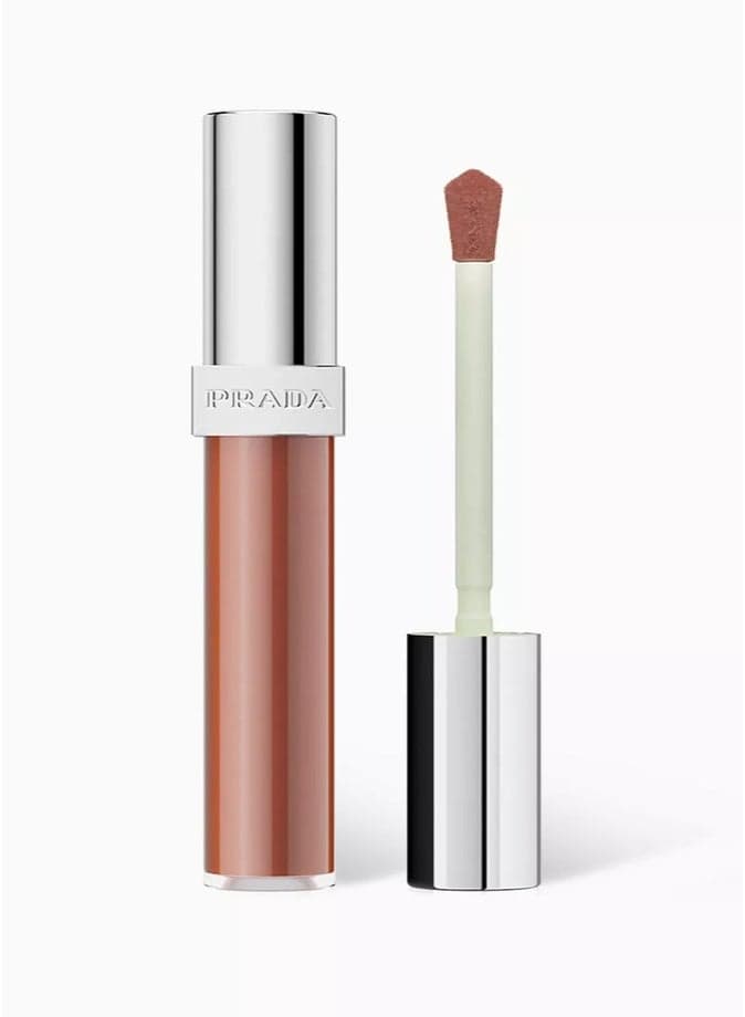 Prada Reflection Glossy Liquid Lip Balm 8ml – B210 Brown Script Moisturizing High-Gloss Lip Care