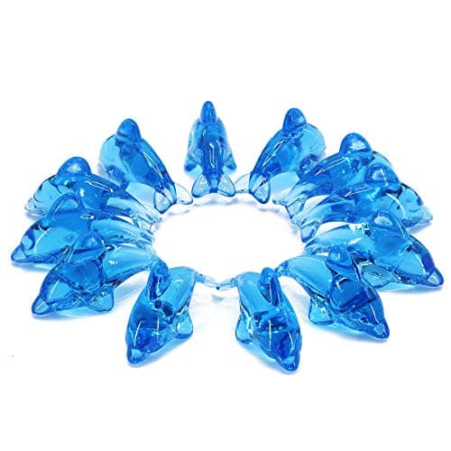 Dolphins Cupcake Toppers 12 Pack Acrylic Blue Sea Animals for Birthday Party Baby Shower Mermaid Princess Parties or Under the Sea Nautical Themes Supplies and Decorations