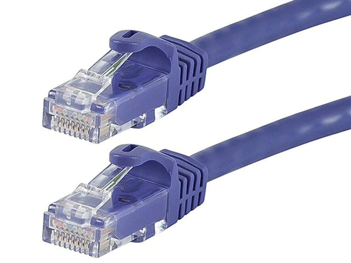 Monoprice Cat6 10ft Purple Patch Cable UTP 24AWG 550MHz Pure Bare Copper Snagless RJ45 Flexboot Series Ethernet Cable-Pack of 1