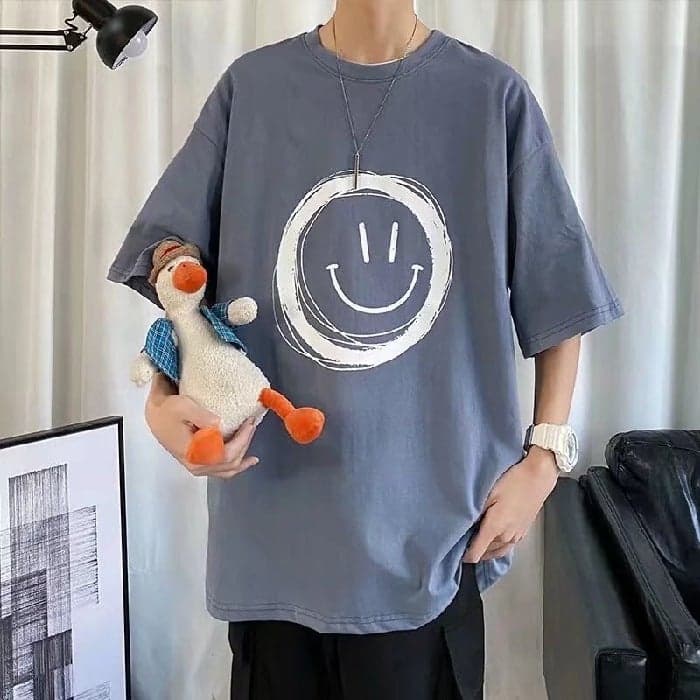 Short Sleeve T-Shirt Men'S Ins Fashion Brand Japanese Street Letter Graffiti Print Design Sense T-Shirt Loose American Half Sleeve