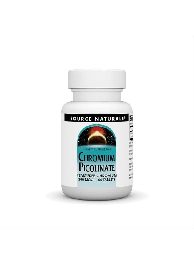 Chromium Picolinate, Yeast Free Chromium, 200 mcg - 60 Tablets