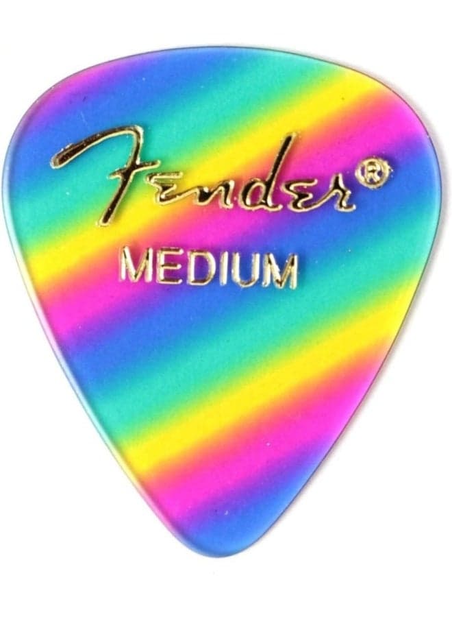 Fender Graphic Guitar Picks 351 Shape, Rainbow, Medium, 12-Pack