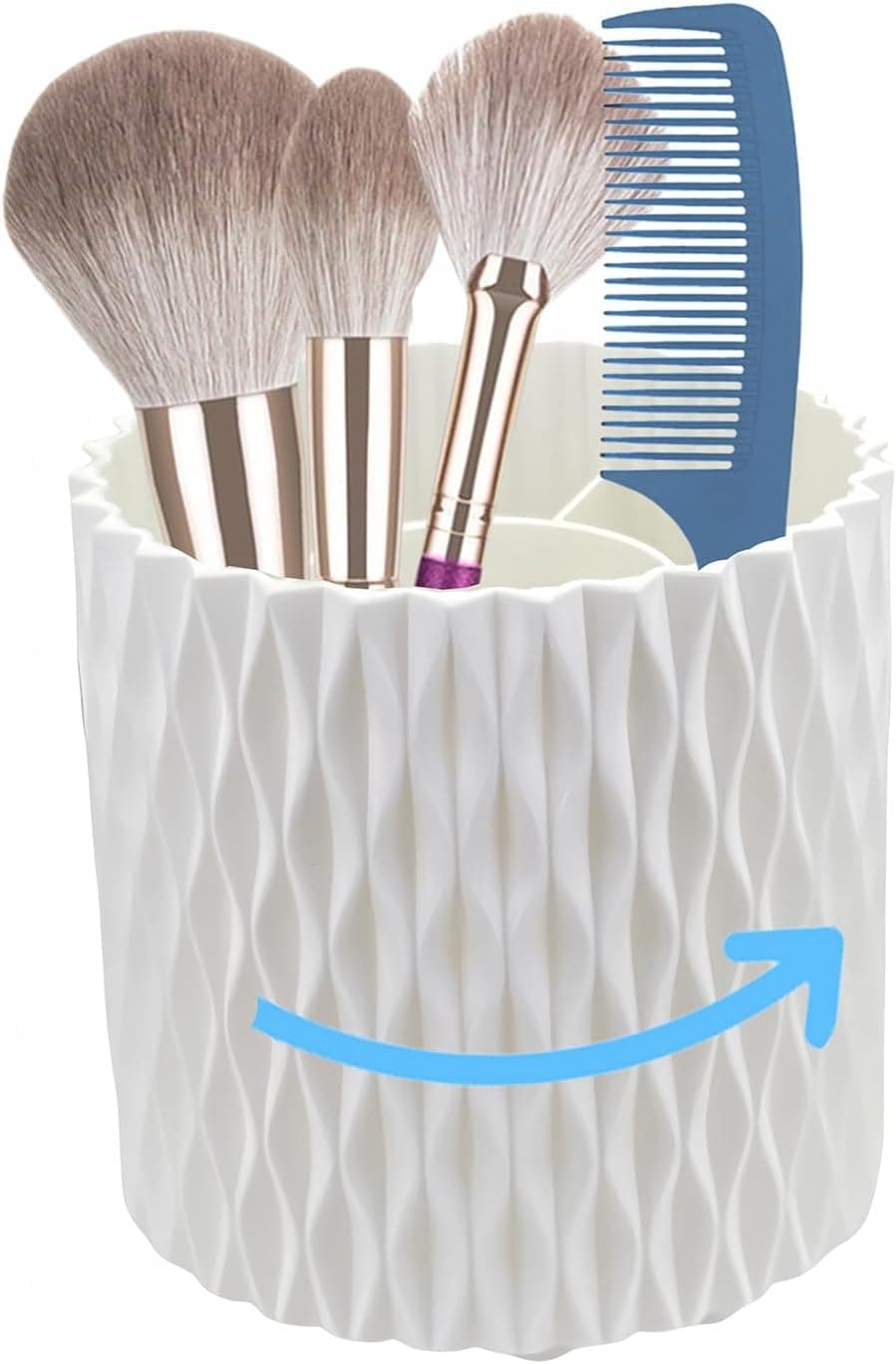 Generic 360 Rotating Modern Minimalist Makeup Brush Holder Organizer 5Slot Cosmetic Storage for Lipstick Brushes Beauty Tools