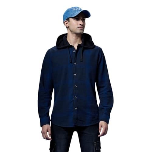Navy Checked Full Sleeved Shirt