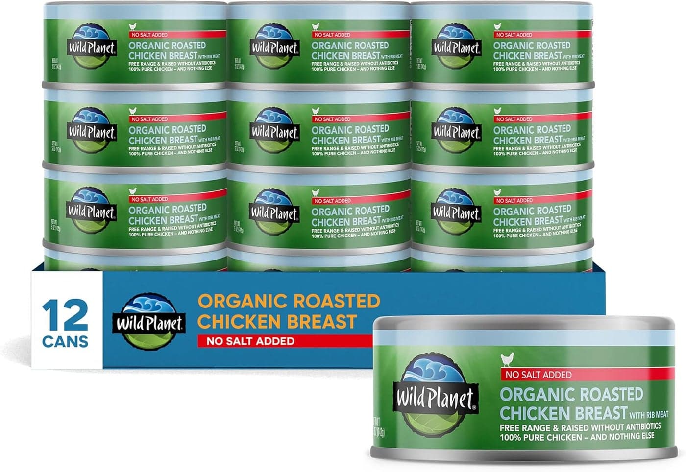 Wild Planet Organic Roasted Chicken Breast - Pack of 12