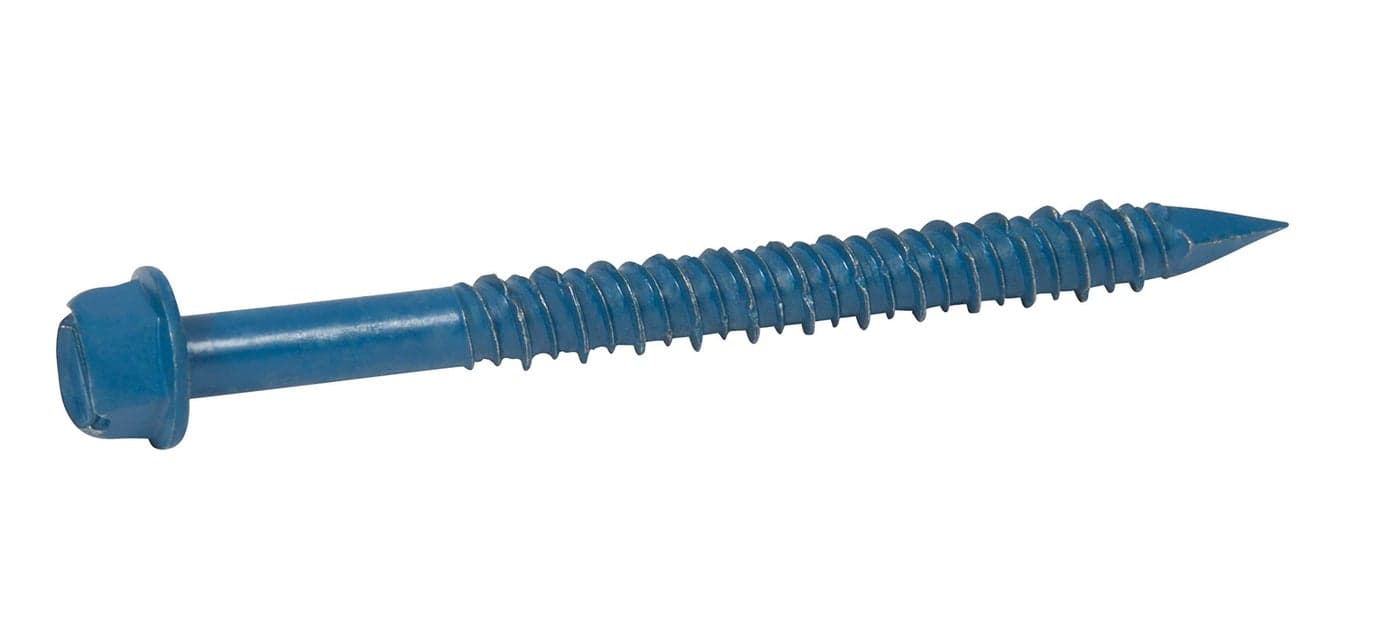 CONFAST 1/4" x 2-1/4" Hex Head Concrete Screw Anchor with Drill Bit for Anchoring to Masonry, Block or Brick (100 per Box)