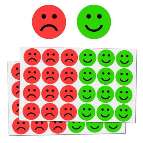 600 Pack HappySad Smile Face Behavior Emotion Stickers RedGreen 1