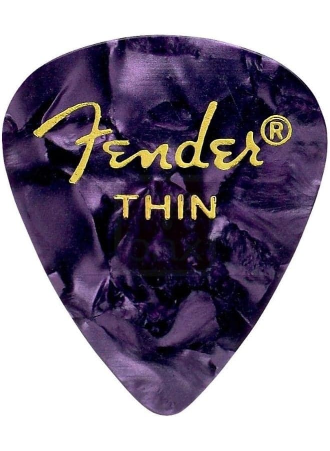 Fender Premium Celluloid 351 Shape Picks, Thin, Purple Moto, 12-Pack