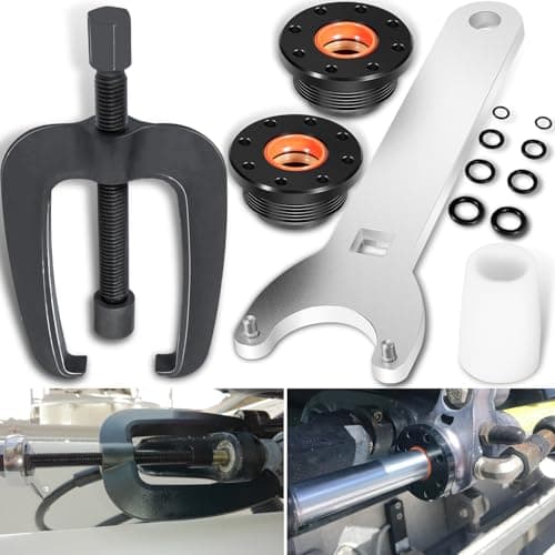 Camoo Steering Support Bracket Puller for Seastar/Uflex, and HC5345 Seal Kit for Seastar Front Mount Hydraulic Steering Cylinder Seal & Pin Wrench HS5157 Kit HC5340, HC5342, HC5343