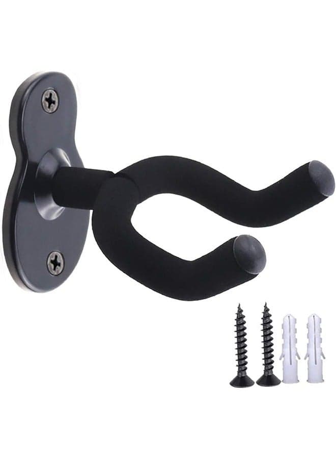 Guitar Wall Mount Hanger Hook, Acoustic Electric Bass Guitar Wall Hook, Hanger Black Metal Holder Hanger for All Size Guitars.