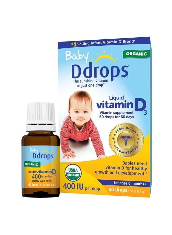 Baby 400 IU, Vitamin D, 60 Drops 1.7mL (0.06 Fl. Oz (Pack of 1))