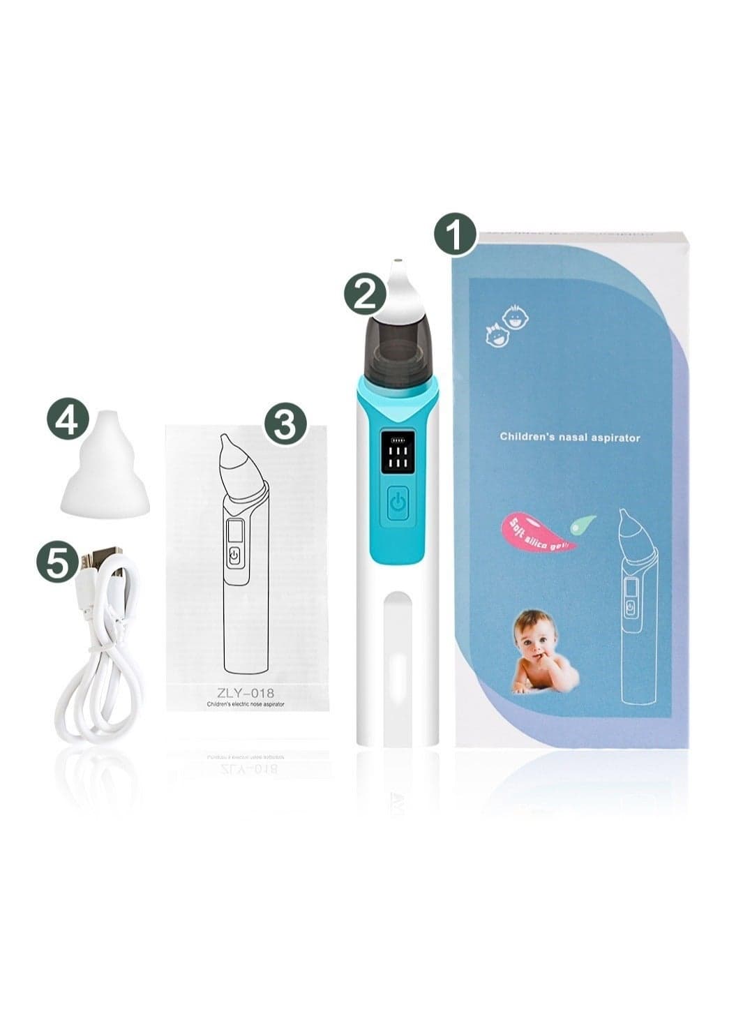 Rechargeable Baby Nose Cleaner Silicone Adjustable Suction Electric Child Nasal Aspirator Health Safety Convenient Low Noise