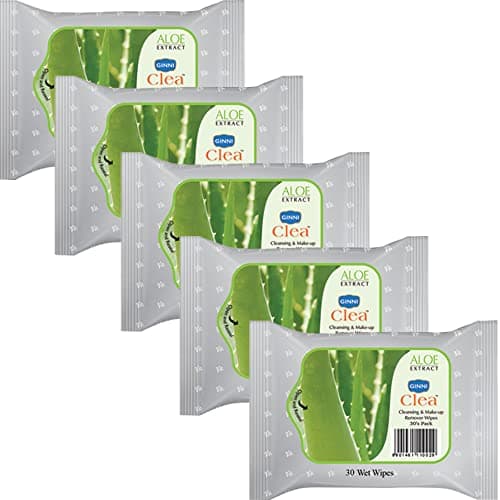 GINNI CLEA Cleansing & Makeup Remover Wipes, Wet Tissues for Face Moisturizing With Aloe Vera Goodness (150 Wipes)