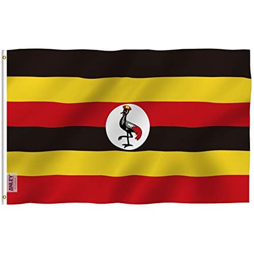 ANLEY Fly Breeze 3x5 Feet Uganda Flag - Vivid Color and Fade Proof - Canvas Header and Double Stitched - Republic of Uganda Flags Polyester with Brass Grommets 3 X 5 Ft