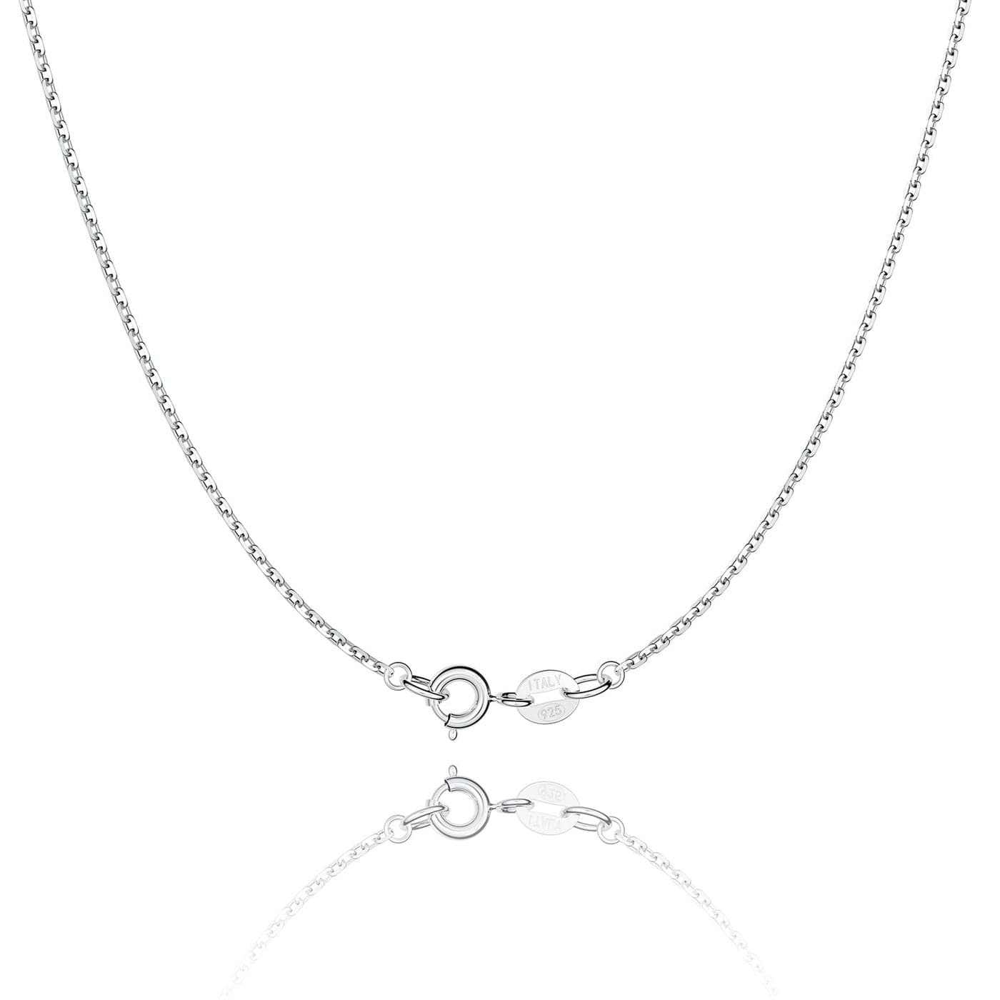 Jewlpire 925 Sterling Silver Chain Necklace Chain for Women 1.1mm Cable Chain Necklace Upgraded Spring-Ring Clasp - Thin & Sturdy - Italian Quality 22 Inch