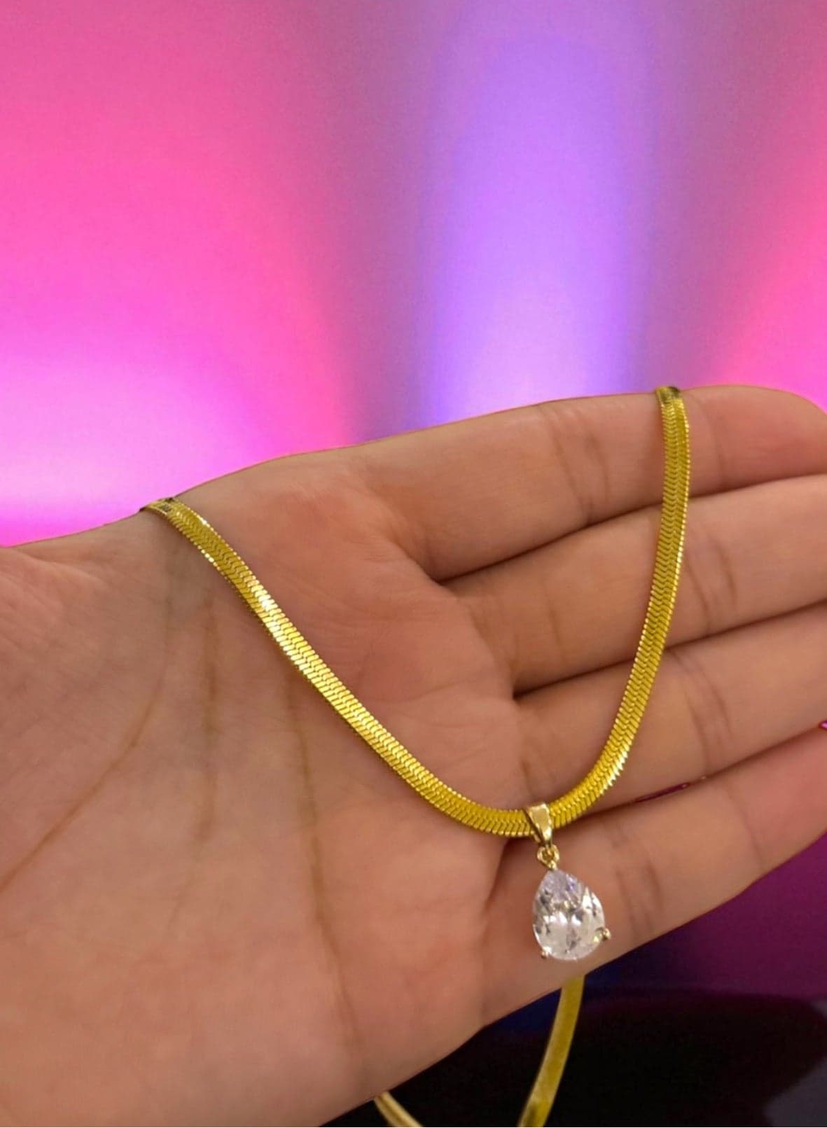 Elegant Stainless Steel Gold Plated Necklace For Women