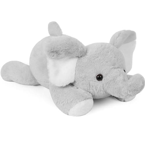 WeBingo Weighted Elephant Stuffed Animals 27 5 Pounds Weighted Plush Toy for Christmas Valentines Birthday Big Soft Cute Elephant Plushies Gifts for Kids Adults Boys GirlGray