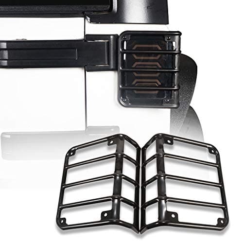 Hooke Road Wrangler Tail Light Covers Rear Taillight Euro Guard Black Light Cage fit for 2007-2018 Jeep Wrangler JK & JKU Unlimited - Pair