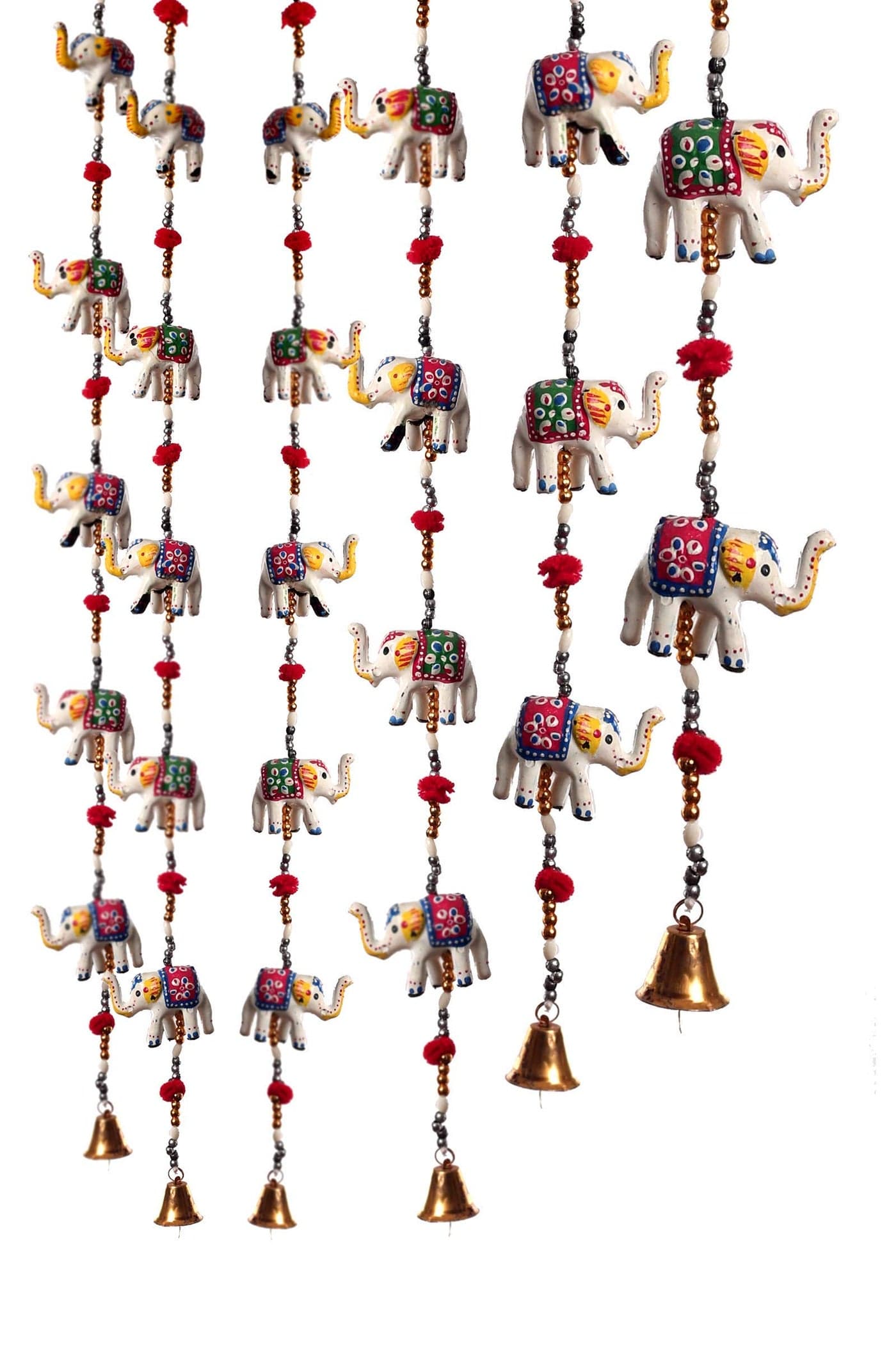 DreamKraft Paper Mache Elephant Door Hangings (114 cm, White)