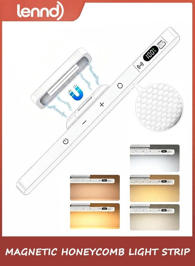 Mirror Lights with Remote Control,Eye-Friendly Vanity Lights Stick on,Adjustable Color Temperatures Makeup Light with Battery Level Display,Rechargeable Light bar for Bathroom