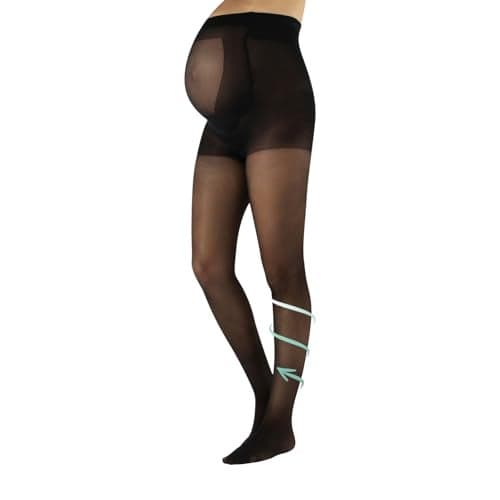 CALZITALY Maternity Pantyhose Stocking with Bellyband for Women - Italian Hosiery Pregnancy Tights for Women 20 Denier - Women Tights with Reinforced Toe & Leg Support with Flat Seams & Cotton Gusset