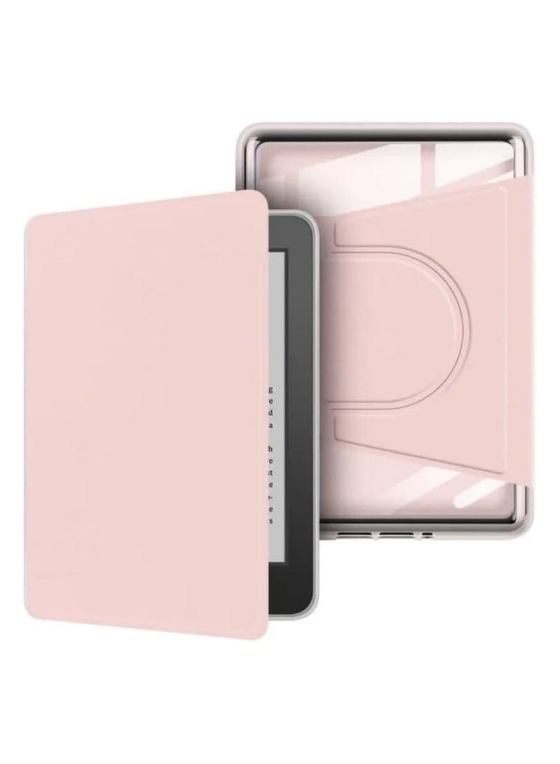 Compatible Case for Kindle Paperwhite 12th Generation 2024 Seven Inch Model Hybrid Detachable Magnetic Stand with 360 Degree Rotation Hard Transparent Back Cover Auto Wake Sleep Function