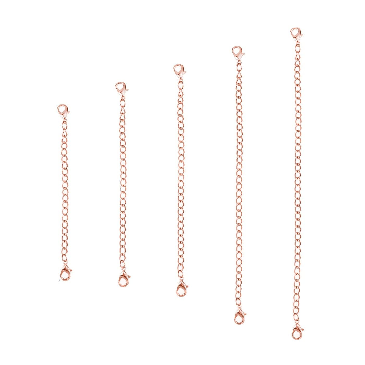 5 Pieces Necklace Extenders eBoot Chain Extenders Set for Necklace Bracelet DIY Jewelry Making Rose Gold
