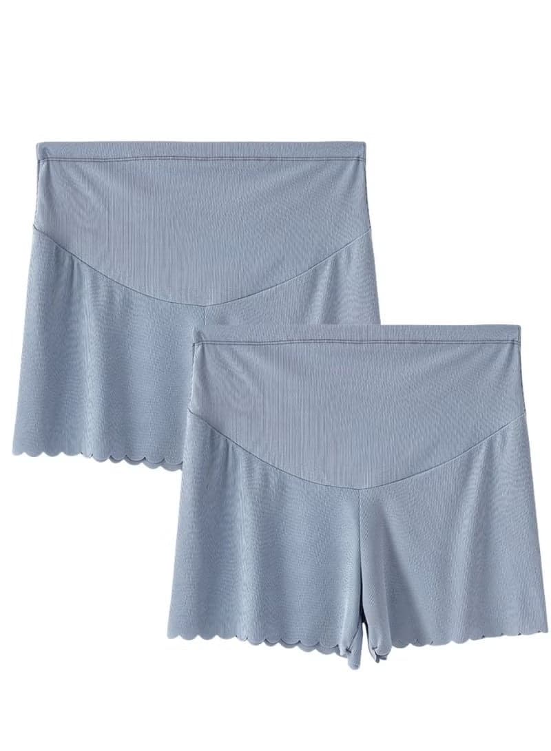 2 pack Maternity Pants Casual Loose Pants Anti-Exposure Outer Safety Pants Blue