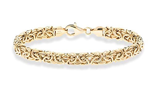 Miabella Italian Yellow Gold Plated 925 Sterling Silver Byzantine Bracelet for Women Handmade in Italy (Length 6.5 Inches)
