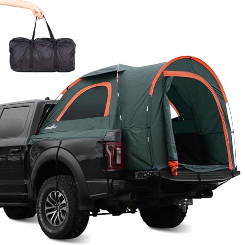 LIBERRWAY Truck Bed Tent for 2 Person 5558 FT Pickup Truck Tent with Waterproof Rainfly Oxford for Camping Travel Outdoor Chevy Silverado 1500 Dodge Ram 1500 Ford F150 GMC Sierra 1500